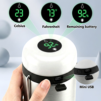 Nouvelle Gourde Isotherme Intelligente en Acier Inoxydable à Double Paroi avec LED, 20 oz, Affichage Numérique