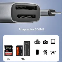 Adaptateur de lecteur de carte USB Type-C pour iPhone avec prise Lightning et prise en charge SD/MS