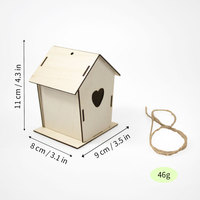 Kit de nichoir moderne en bois à finir soi-même, à sculpter et à peindre, boîte à oiseaux suspendue, artisanat fait main pour enfants, pour jardin extérieur