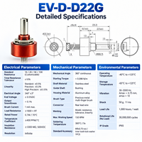 Sensor Perpindahan Sudut EV-D-D22G 340 0.5% IP65 Output Tegangan Analog Pemasangan Joystick Sakae FCP22 Vishay 534 Bourns