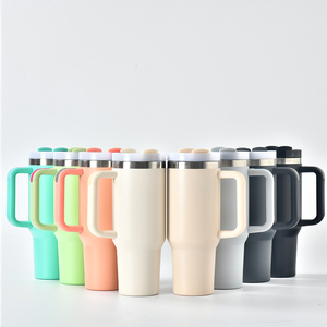 US Warehouse 40 oz Stainless Steel <b>Double</b> <b>Wall</b> Vacuum Insulated Leak-Proof BPA Free Travel Tumbler Handle Lid 6-12 Hours Thermal - Product Image 2