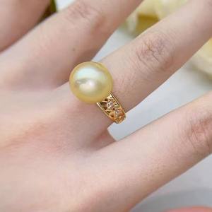 10670 DIY <b>Pearl</b> Accessories S925 Silver <b>Ring</b> Stand with 6-7mm Round Beads Empty Stand Panda <b>Ring</b> - Product Image 4