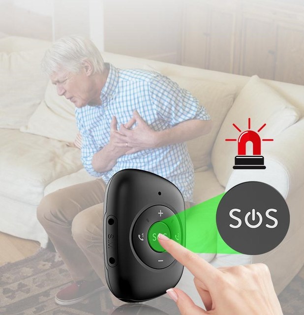SOS Wearable Elderly GPS Trackers 4G Fall Detection and Alert Personal Use Made of Plastic
