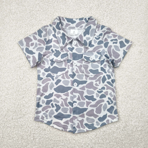 Chemise pour garçons avec boutons camouflage brodés - Product Image 2