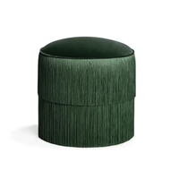 Pouf ottoman rond moderne italien personnalisé en tissu à pompons pour villa, salon, chambre à coucher, ou comme repose-pieds de canapé – Vente chaude