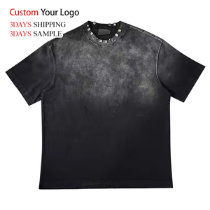 Camiseta de Alta Calidad, Oversize, Tejido Grueso, 100% Algodón, Anti-Pilling, Estilo Urbano, Lavado Ácido, Impresión DTG, Personalizada, Vintage, Lisa - Product Image 3