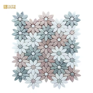 Daisy lĩnh vực mô hình hoa bằng tia nước gạch Nhiều màu khảm thiết kế cho tường trang trí - Product Image 1