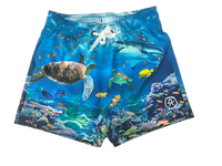 Shorts de Playa para Niños Unisex con Estampado de Vida Marina, Anti-UV, Secado Rápido, Traje de Baño Informal de Spandex/Poliéster
