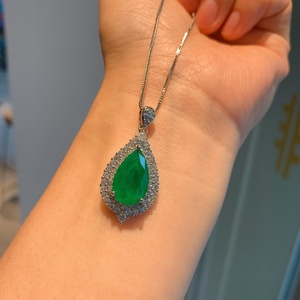 Delicate Eco-friendly Copper Teardrop Green Zircon Pendant <b>Earrings</b> Rings <b>Set</b> Water Drop Jewelry <b>Set</b> for Romantic Events - Product Image 4