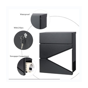 Boîte postale murale en métal pour maison, boîte aux lettres personnalisée avec porte-journal - Product Image 4