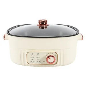 6L Hot Pot Cooker Soup Cooker Nonstick Coating Mechanical Knob Control Electric Multifunctional Cooker