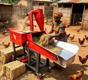Broyeur à fourrage portable, hacheuse de fourrage, moteur à essence pour luzerne, avoine, alpaga, lamas, aliments pour bétail, 200-400 kg/h - Product Image 2