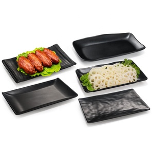 Japanese Style Black Melamine Rectangle Dinner <strong>Plate</strong> Sushi <strong>Serving</strong> Dish for Restaurant Hotel Catering Use - Product Image 3