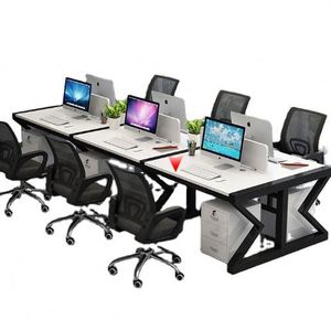 AILICHEN Modern Staff Work Chair and Double Screen Conference <strong>Computer</strong> Desk <strong>Simple</strong> Design with <strong>Foldable</strong> &amp; Extendable Features - Product Image 1