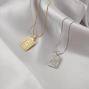 ZOGXIN Gold Plated Letter M Pendant Necklace Snake Chain Men Women Fashion Jewelry Gift - Product Image 3