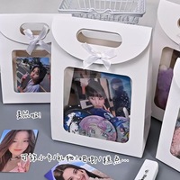 Portable Transparent Fenêtre Kraft PVC Carton Sac À Provisions Emballage De Noël pour Anniversaire Biscuits Premium Papier Cadeau Sac