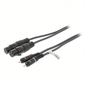 Cable estéreo XLR 2x XLR hembra de 3 pines a 2x RCA macho 1,5 M gris oscuro - Product Image 2