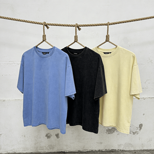 เสื้อยืดโอเวอร์ไซส์ทรงบ็อกซี่ แขนเสื้อแบบดรอปโชว์เดอร์ สไตล์วินเทจ สตรีทแวร์ พิมพ์ลายกราฟิกตามสั่ง ผ้าหนา 300 แกรม คุณภาพสูง ผลิตโดยผู้ผลิตที่เชี่ยวชาญด้านการฟอกสีด้วยกรด - Product Image 1