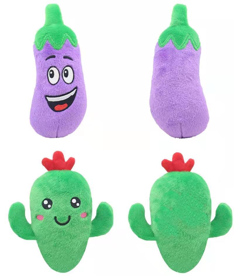 Интерактивная игрушка для домашних животных, плюшевая игрушка для фруктов и овощей, для звуковой бумаги и пищалки, плюшевая игрушка для домашних животных