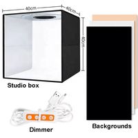 40cm 16 Inch Photography Shoot Tent Photo Box LED Light Boxes Studio Soft Box with PVC Backgrounds