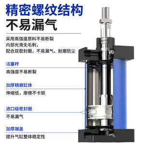 Cylindre en fer robuste Tianqi XINDE QGB II QGA QGS 80 100 125 160 200 250 320 400 à double action fileté - Product Image 1