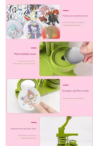 Machine polyvalente pour la fabrication de badges, boutons et aimants de réfrigérateur, <span class=keywords><strong>presse</strong></span> à emblèmes DIY - Product Image 5