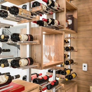 Mỹ Phong Cách Rắn Gỗ Rượu Vang Hầm Bán Lẻ Kim Loại Rượu Vang Đồ Đạc Và <span class=keywords><strong>Cube</strong></span> Hiển Thị Cho Bán Cho Rượu Vang Lưu Trữ Phòng - Product Image 1