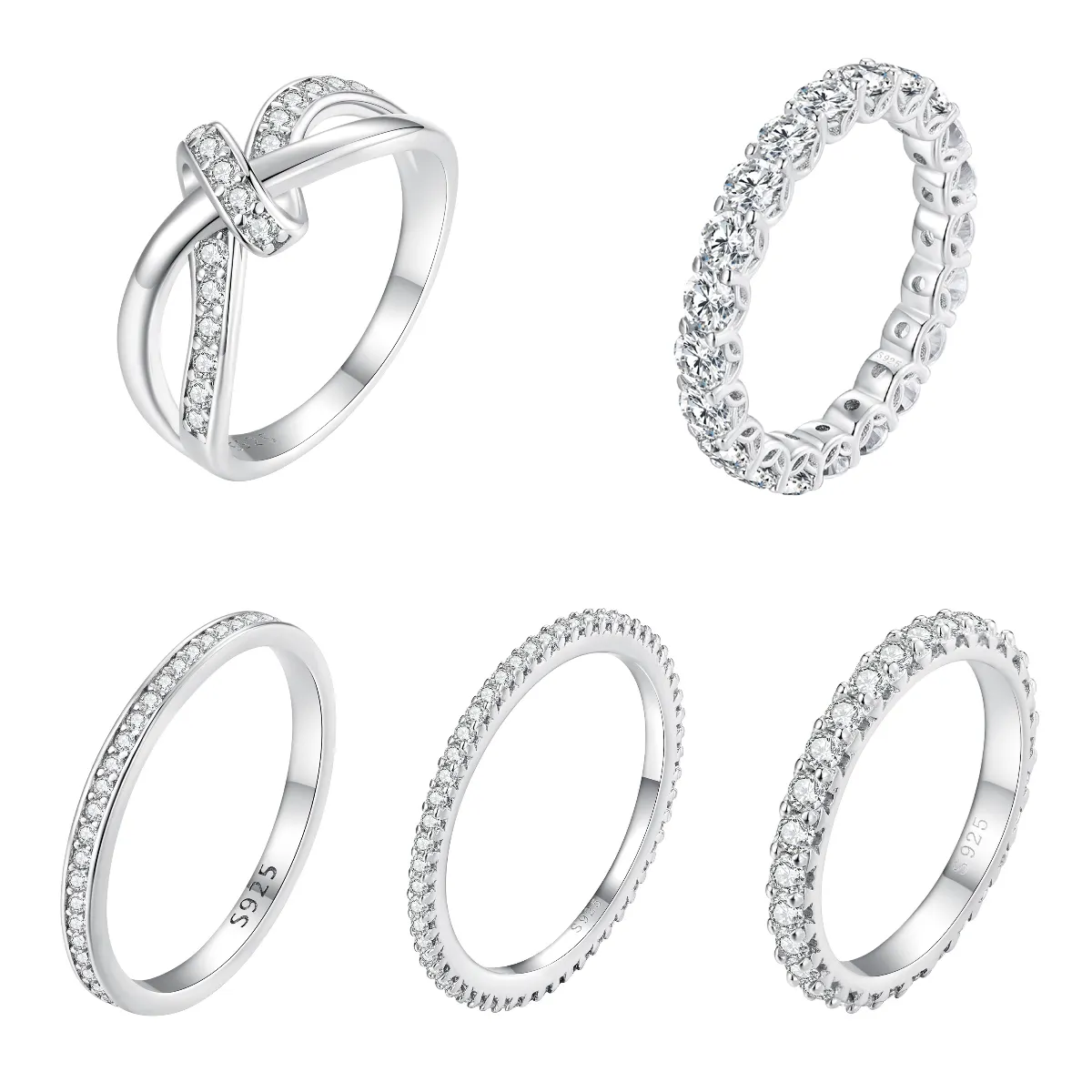 925 Sterling Silver Rings Moissanite Rings Bling Rings