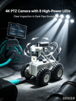 Robot de Inspección de Tuberías de Alcantarillado con Cámara de Drenaje y Elevación Ajustable por Presión de Aire para Monitoreo y Reportes