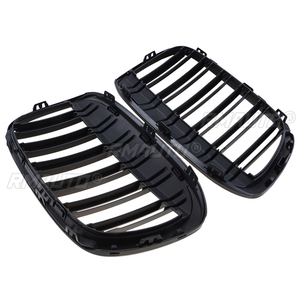 Rejilla Delantera para BMW X1 F48 F49 2016 2017 2018 2019 XDrive, Doble Listón, Negro Brillante, Accesorios para Automóviles - Product Image 4