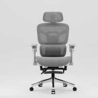 Chaise de bureau ergonomique moderne et robuste, confortable, inclinable, pour PDG, direction, avec repose-pieds et dossier en maille