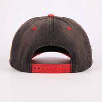 Casquette de baseball vintage bicolore en coton délavé effet monkey spray, non structurée, 5 panneaux, avec logo personnalisé et effet délavé vieilli