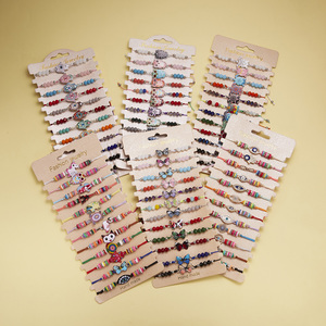 Conjunto de Pulseras Ajustables de Hilo con Diseño Animal en Colores Bohemios Azul y Rojo, Pulsera de Ojo, 12 Piezas/Set, Joyería de Cadena de Cuerda Hecha a Mano, Regalos de Bisutería - Product Image 3