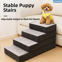 Escalier pour chien triangulaire de luxe en mousse à mémoire de forme et coton, marches souples pour animaux de compagnie, housse amovible et lavable pour lit ou canapé surélevé