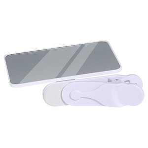 White Clip On Rearview Mirror With Camera Function For Travel Outdoor Selfie Use - Product Image 1