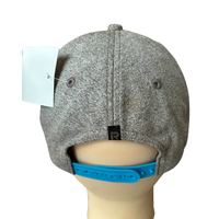 Casquette de baseball décontractée en laine mélangée grise personnalisée avec imprimé requin bleu sur la visière, style Dad Hat, OEM/ODM accepté, faible MOQ, vente en gros
