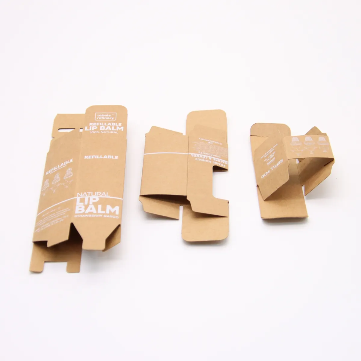 사용자 정의 로고 미니 접이식 핫 스탬핑 포장 크래프트 종이 상자 지속 가능한 포장