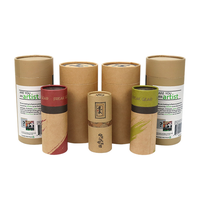 Boîte circulaire en carton Kraft pour café et thé, Design gratuit, coffret personnalisé en carton, Tube rond, cylindre, 80 pièces