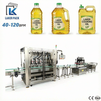 Machine automatique de remplissage et de bouchage d'huile de cuisson 40-120 BPM, ligne de remplissage de bouteilles en acier inoxydable pour huile comestible en bouteille PET