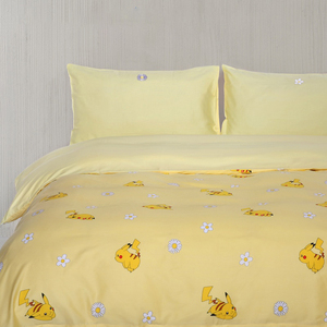 Ensemble de lit quatre pièces brodé en coton véritable pour dortoir <span class=keywords><strong>Pikachu</strong></span> 300tc Textile de luxe - Product Image 2