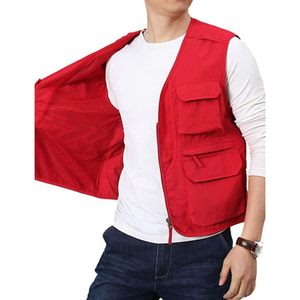 FOXA Men's <b>Utility</b> Cargo <b>Vest</b> Zipper Closure Lightweight Polyester Outdoor Hiking Travel Work Photo <b>Vest</b> - Product Image 6
