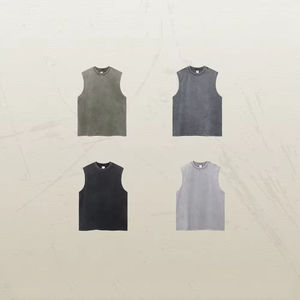 AR712 Débardeur d'été pour homme, 100% Coton de haute qualité, respirant, tricoté, délavé à l'acide, style vintage, coupe oversize, décontracté, personnalisable 275 - Product Image 4