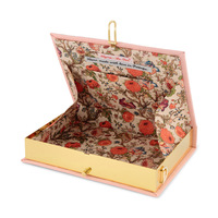 Livre pochette boîte à broderie sac à main imprimé doublure personnalisé fourre-tout en cuir femmes sac à main sac à bandoulière pochette de luxe brodé