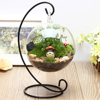 Aquarium suspendu en verre de forme ronde, vase à fleurs, vase sphérique en verre fait main, mini aquarium pour poissons rouges
