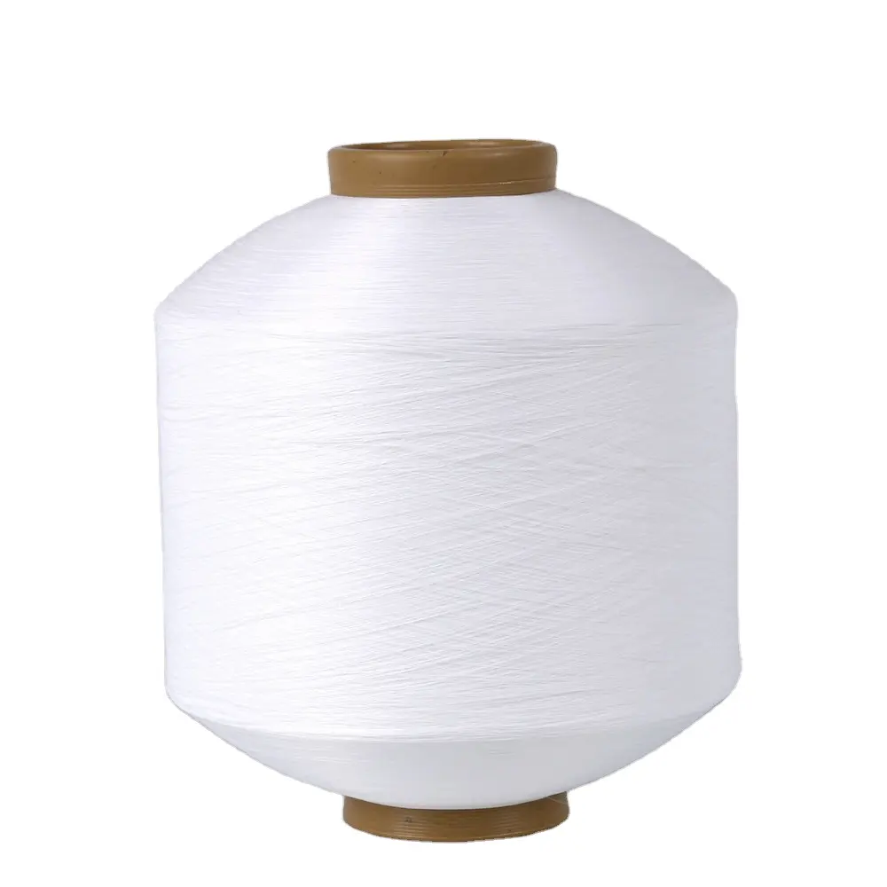 Hilo de poliéster 100 blanco crudo trenzado fdy 100d36f fábrica de hilo de poliéster para tejer etiquetas