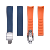 Bracelet de montre en caoutchouc FKM incurvé MZDTIMK CTS 18 19 20 21 22 24 mm à libération rapide