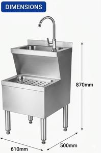 Two-tier <b>Mop</b> Washing Tub, Stainless Steel Double Deck <b>Mop</b> Basin for Restaurant & Catering <b>Cleaning</b> Use - Product Image 3