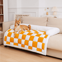 Couverture de protection de canapé de luxe confortable pour chien crème carrée couverture pour animaux de compagnie avec LOGO personnalisé tapis de protection de meubles