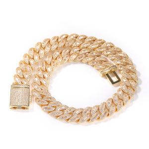 Di alta qualità Hip Hop collana a maglie cubane donna Baguette pietra Chunky catena in ottone CZ collana bracciale per gli uomini donna - Product Image 3