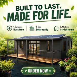 Maison modulaire préfabriquée économique en conteneur de 20 pieds, 2 chambres, avec énergie solaire pour zones isolées - Product Image 1